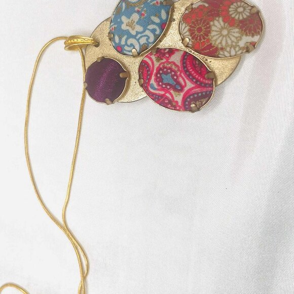Upcycled Vintage Kenzo Pendant Necklace — Handmade Artistic Medallion - Picture 10 of 10